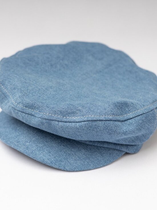 Upcycled Handmade Blue Denim Cadet Military Army Patrol Hat